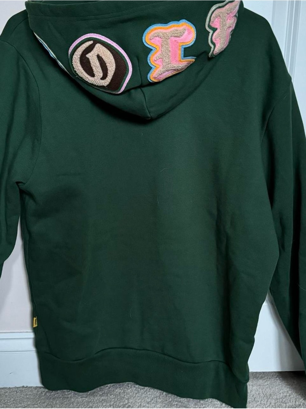 GOLF Dark Green Hoodie with Pink Patch Accents